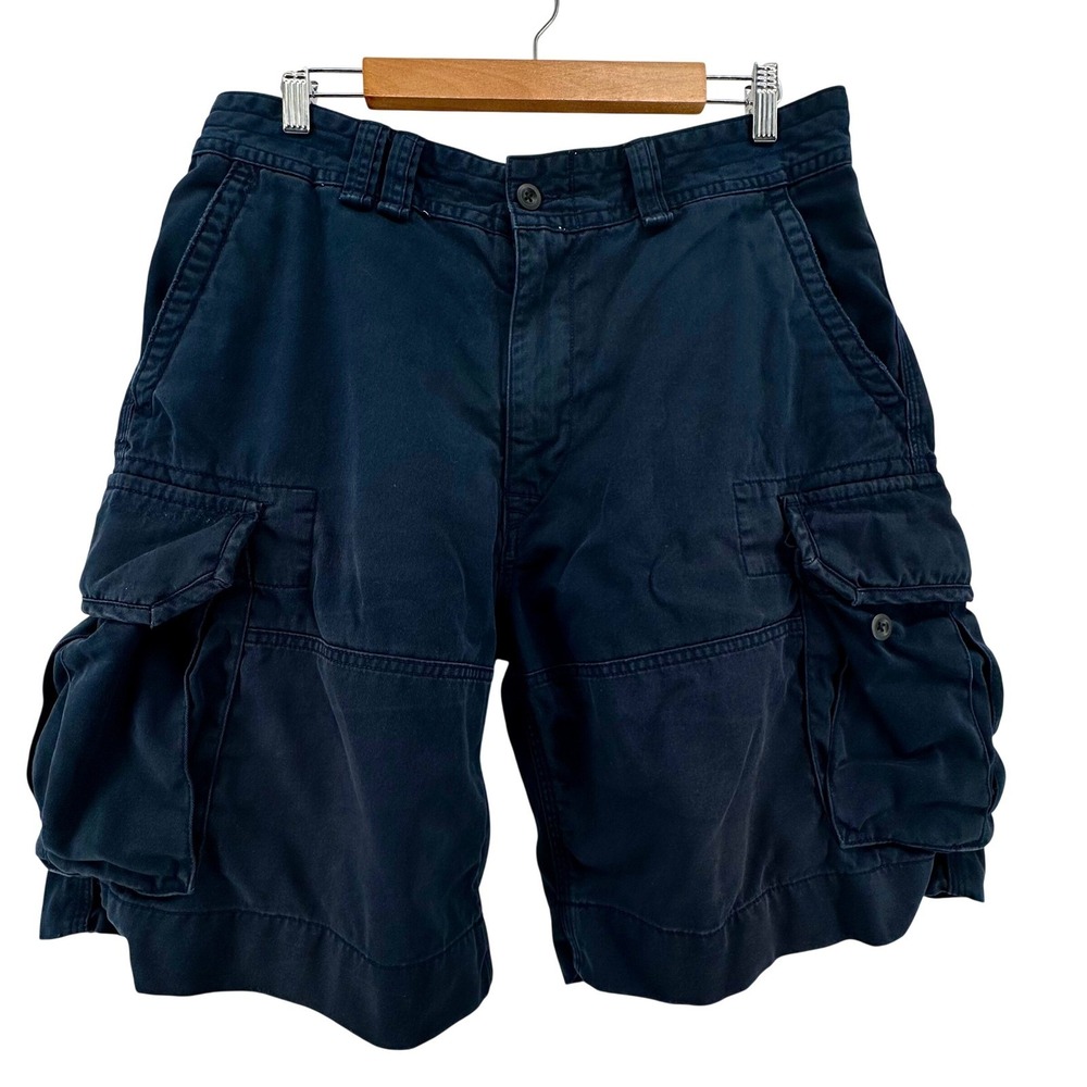 Polo Ralph Lauren Mens Navy Blue Cargo Shorts Classic Chino Cotton Size 35
